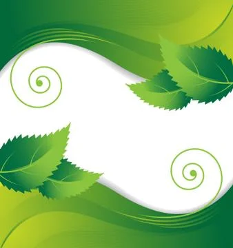 Leaves on a green background Stock Illustration