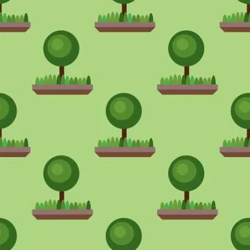 Leaves of green trees seamless pattern vector summer leaf plant background イラスト素材