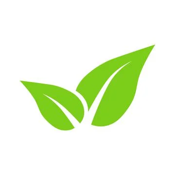 Leaves green vector icon on white background Stock Illustration