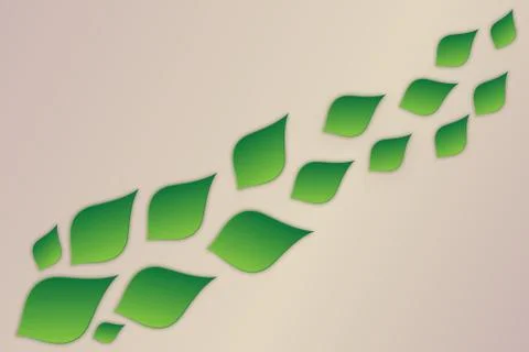 Leaves on the grey background Stock Illustration