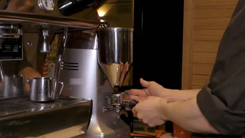 Leaves the ground coffee in the filter Stock Footage 89666374