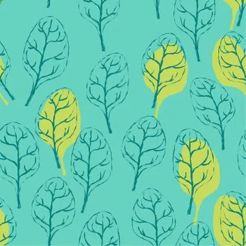 Leaves hand drawing pattern seamless. Leaf background texture イラスト素材