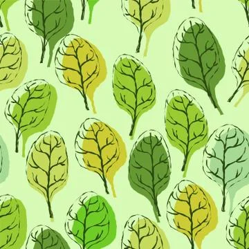 Leaves hand drawing pattern seamless. Leaf background texture Stockillustratie