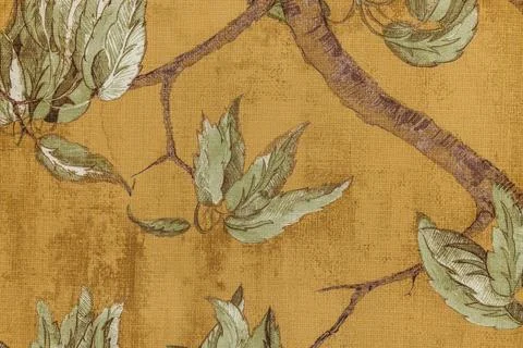 Leaves hand drawn pattern. Digital drawing and watercolor texture. Botanical Stock Photos