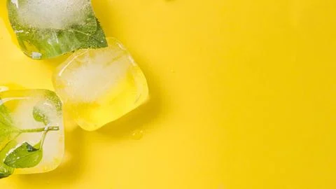 Leaves ice blocks 2 Resolution and high quality beautiful photo Stock Photos