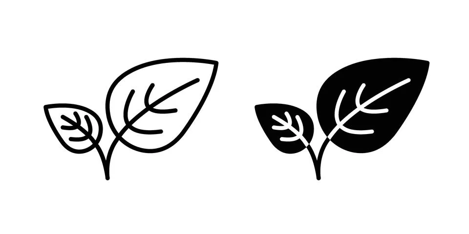 Leaves icon design. Simple Vector illustrations.. Stock Illustration
