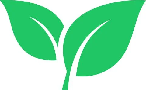 Leaves icon as an environmental impact issues sign Stock Illustration
