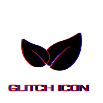 Leaves icon flat Stock Illustration