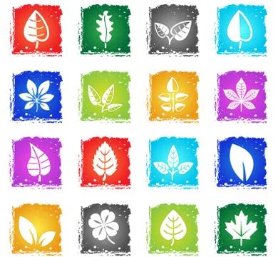 Leaves icon set Stock Illustration