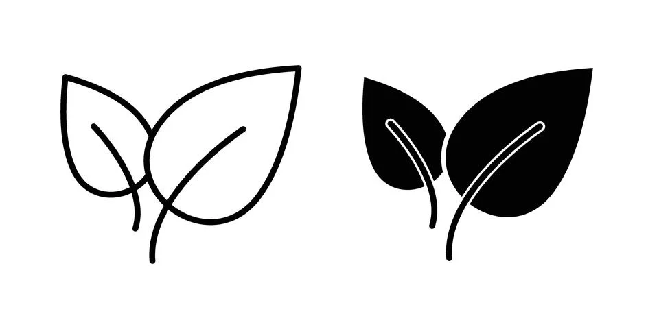Leaves icon set. Vector EPS 10 Stock Illustration