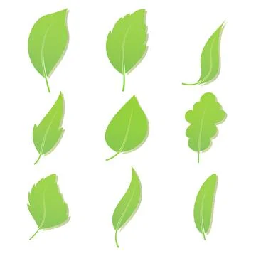 Leaves icon vector set Stock Illustration