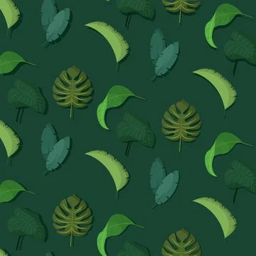 Leaves icons Pattern background Vector Stock Illustration