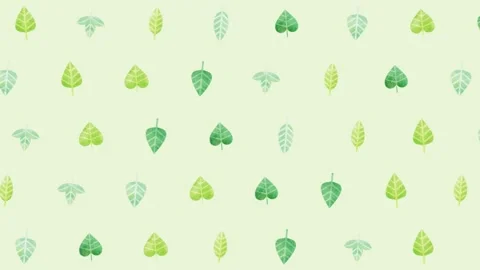 Leaves illustration pattern background Stock Footage 309309162