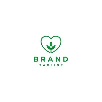 Leaves inside Heart icon Stock Illustration
