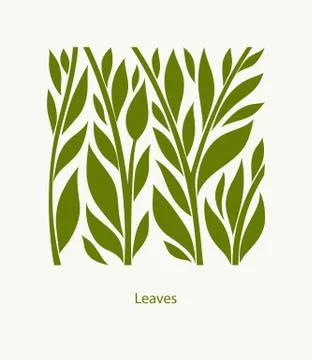 Leaves Label abstract design. Square icon. Beautiful Logo Garden Stock Illustration