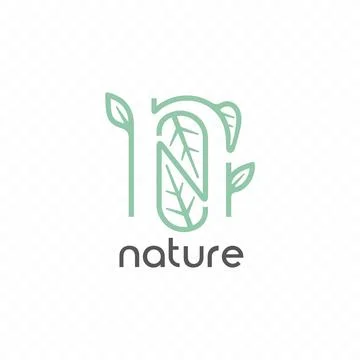 Leaves of the letter "n" vector logo design Stock Illustration