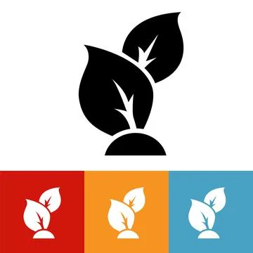 Leaves logo flat icon vector illustration logo Isolated template Stock Illustration