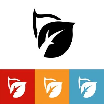 Leaves logo flat icon vector illustration logo Isolated template Illustrazione stock