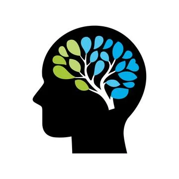 Leaves make up the human brain, representing technology and science Stock Illustration