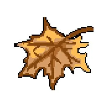 Leaves maple leaf pixel art vector illustration Stock Illustration