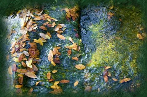 Leaves Move Downstream イラスト素材