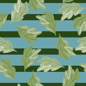 Leaves of oak seamless pattern. Hand drawn natural background . Illustrazione stock