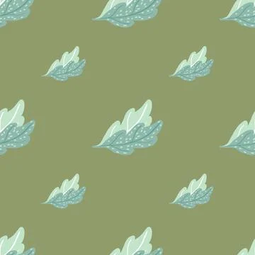 Leaves of oak seamless pattern. Hand drawn natural background . Stockillustratie