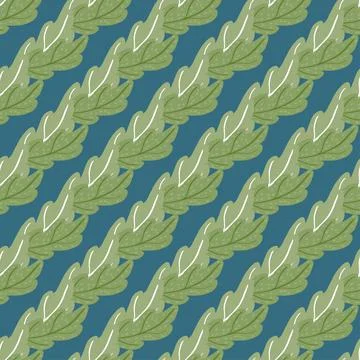 Leaves of oak seamless pattern. Hand drawn natural background . Stock Illustration