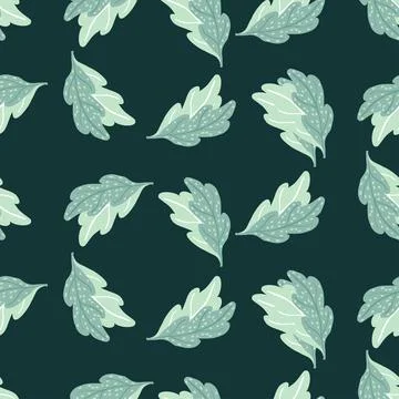 Leaves of oak seamless pattern. Hand drawn natural background . Stock Illustration