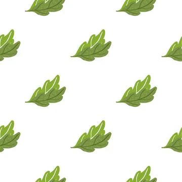 Leaves of oak seamless pattern. Hand drawn natural background . Stock Illustration