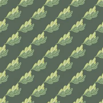 Leaves of oak seamless pattern. Hand drawn natural background . Illustrazione stock