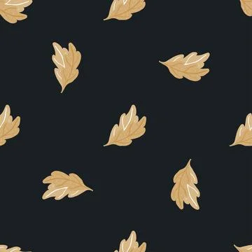 Leaves of oak seamless pattern. Hand drawn natural background. Stock Illustration