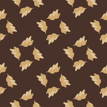 Leaves of oak seamless pattern. Hand drawn natural background . Stock Illustration