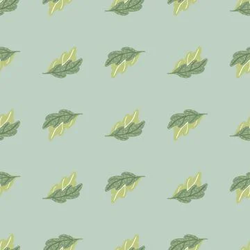 Leaves of oak seamless pattern. Hand drawn natural background . Stock Illustration