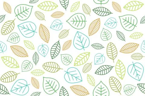 Leaves outline seamless pattern for use as wrapping paper gift,fabric Stock Illustration