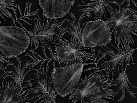 Leaves of palm tree background Stock Illustration