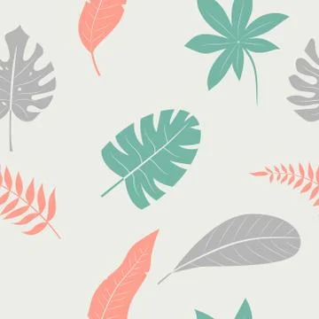 Leaves of palm tree. Seamless pattern. Stock Illustration