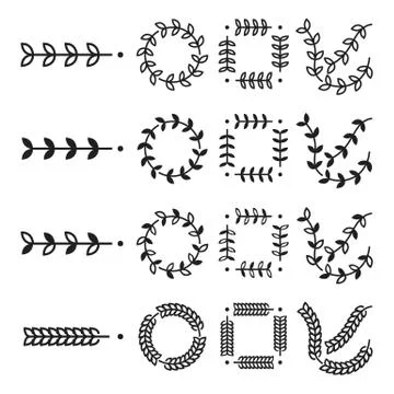 Leaves pattern brush design Stock Illustration