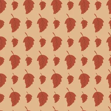 Leaves Pattern. Endless Background with aspen leaf. Stock Illustration