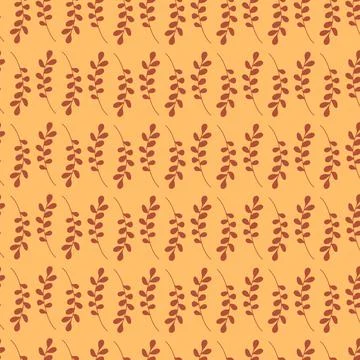 Leaves Pattern. Endless Background with red leaf. Seamless illustration Stock Illustration