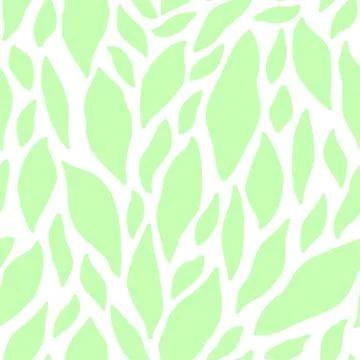 Leaves Pattern. Endless Background. Vector Seamless Pattern. Green on White Stock Illustration