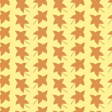 Leaves Pattern. Endless Background in yellow and orange colors. Stock Illustration