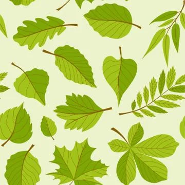 Leaves pattern - seamless modern material design background Stock Illustration