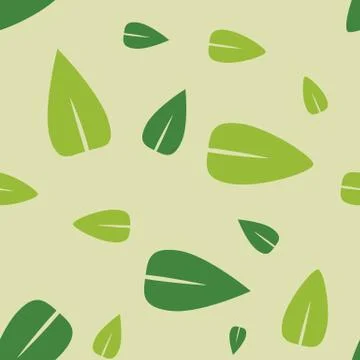 Leaves Pattern. Simple and solid Endless leaf Background. Flat color vector Stock Illustration