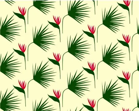 Leaves pattern. Tropical, flowers background. Green grass texture Stock Illustration