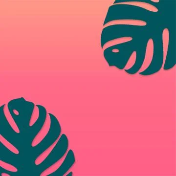 Leaves of philodendron, modern background. Stock Illustration