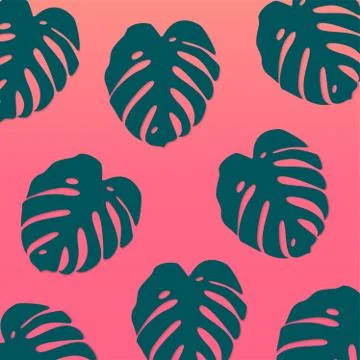 Leaves of philodendron, modern background. Illustrazione stock