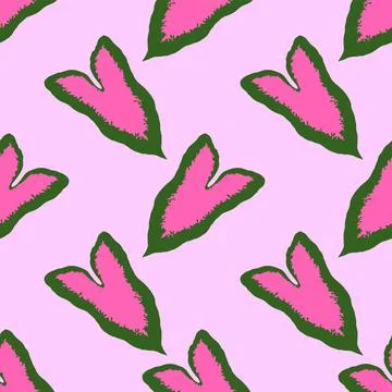 Leaves pink cute repeat pattern Illustrazione stock