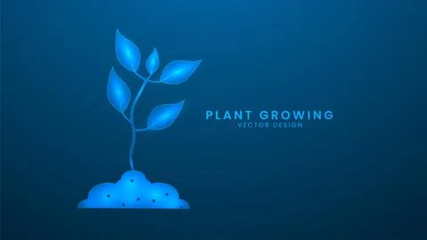 Leaves on the plant growing. The environment and World Environment Day. Vec.. Stock Illustration