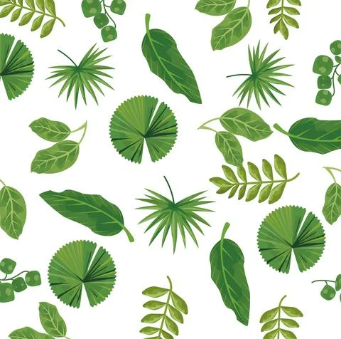 Leaves plants nature pattern background イラスト素材